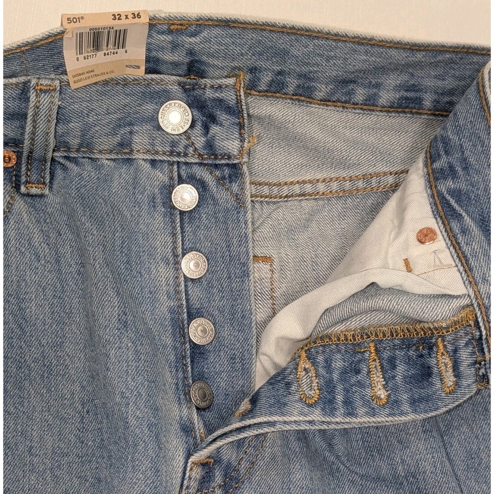 Classic Straight Leg Light Wash Jeans Levi's 501 Original 32x36 NWT Mens